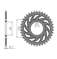 Зарідня зірочка sunstar 501 33 kawasaki z 750c '80-87, gpz 1100 '81-85, gpz 750 '83-89, gpz 750 turbo '82-87 (ланцюг 630)