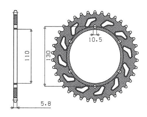 Зарідня зірочка sunstar 504 42 kawasaki er5 (97-06) (jtr486.42) (ланцюг 520) (50442jt)