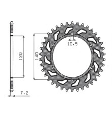 Задня зірочка sunstar 5301 39 kawasaki zr 750 zephyr 91-99,w 650 99-06 (jtr498.39) (ланцюг 525) (530139jt)