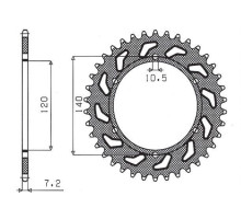 Задня зірочка sunstar 5301 39 kawasaki zr 750 zephyr 91-99,w 650 99-06 (jtr498.39) (ланцюг 525) (530139jt)