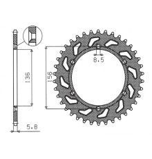 Зарідня зірочка sunstar 702 49 husqvarna sms 125 '01-12, suzuki dr 250 (90-03) (jtr822.49) (ланцюг 520) (70249jt)