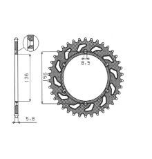 Зарідня зірочка sunstar 702 50 husqvarna sm 610 (08-09), suzuki dr350 (90-03), rgv 250 (91-96) (jtr822.50) (ланцюг 520) (70250jt)