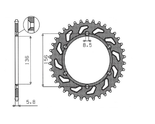 Зарідня зірочка sunstar 702 50 husqvarna sm 610 (08-09), suzuki dr350 (90-03), rgv 250 (91-96) (jtr822.50) (ланцюг 520) (70250jt)