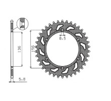 Зарідня зірочка sunstar 702 50 husqvarna sm 610 (08-09), suzuki dr350 (90-03), rgv 250 (91-96) (jtr822.50) (ланцюг 520) (70250jt)
