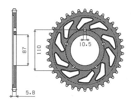Зарідня зірочка sunstar 795 39 suzuki gs 500 e/f 88-10 (jtr823.39) (ланцюг 520) (79539jt)