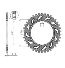 Зарідня зірочка sunstar 804 42 suzuki dr 600 (85-89), dr 650 (90-95) (jtr828.42) (ланцюг 520) (80442jt)