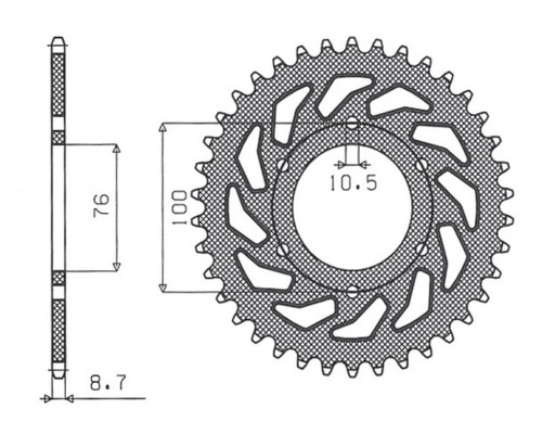 Зарідня зірочка sunstar 818 42 suzuki gs 1000/1100, gsx 1100e (jtr818.42) (ланцюг 630)