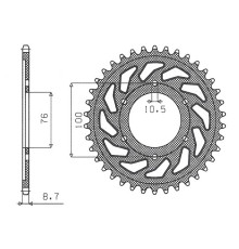 Зарідня зірочка sunstar 825 42 / 816 42 suzuki gsxr1100, gsxr750 (92-95) (jtr816.42) (ланцюг 530) (81642jt)