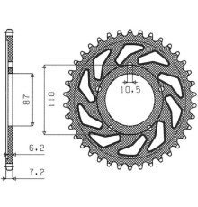 Зарідня зірочка sunstar 828 47 suzuki gsf 650 bandit 07-15, gsx 650 f 08-15 (jtr807.47) (ланцюг 525) (82847jt)