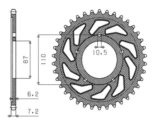Зарідня зірочка sunstar 828 47 suzuki gsf 650 bandit 07-15, gsx 650 f 08-15 (jtr807.47) (ланцюг 525) (82847jt)