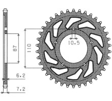 Зарідня зірочка sunstar 828 47 suzuki gsf 650 bandit 07-15, gsx 650 f 08-15 (jtr807.47) (ланцюг 525) (82847jt)