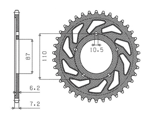 Зарідня зірочка sunstar 828 48 suzuki gsf 650 bandit 07-15, gsx 650 f 08-15 (jtr807.48) (ланцюг 525) (82848jt)