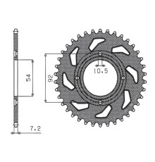 Задня зірочка sunstar 835 49 yamaha tzr 125 88-93 (+4), rd 125 lc 1 82-85 (jtr835.49) (ланцюг 428) (83549jt)