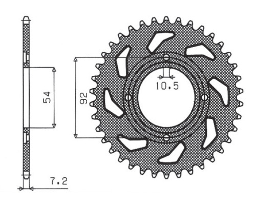 Задня зірочка sunstar 835 49 yamaha tzr 125 88-93 (+4), rd 125 lc 1 82-85 (jtr835.49) (ланцюг 428) (83549jt)