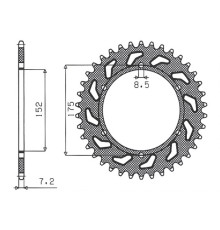 Зарідня зірочка sunstar 844 57 yamaha dt 125r/re 99-06 (jtr839.57) (ланцюг 428) (84457jt)