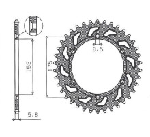 Задня зірочка sunstar 856 48 yamaha tt600 r '98-'03, tt600s '93-'95 (jtr853.48) (ланцюг 520) (85648jt)