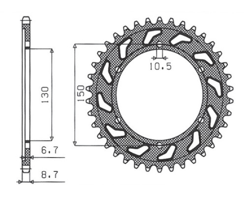 Зарідня зірочка sunstar 860 39 yamaha xjr1300`02-03, fj1200`91-96 (jtr859.39) (ланцюг 530) (86039jt)