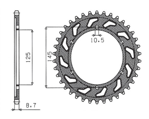 Задня зірочка sunstar 865 45 yamaha fzr 600 '92-'93 (3he) (jtr865.45) (ланцюг 530) (86545jt)