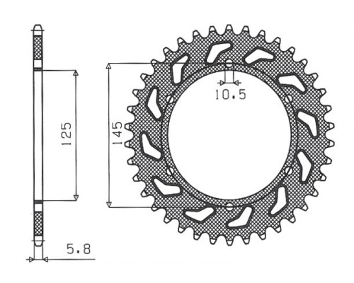 Задня зірочка sunstar 866 45 yamaha xt 660 r/x 04-14, xt 600z 08-12 (jtr855.45) (ланцюг 520) (86645jt)