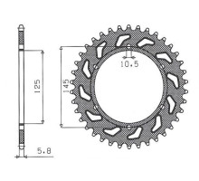 Задня зірочка sunstar 866 45 yamaha xt 660 r/x 04-14, xt 600z 08-12 (jtr855.45) (ланцюг 520) (86645jt)
