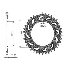 Задня зірічка sunstar 869 43 yamaha tdm 850 99-01 (4tx) (jtr867.43) (ланцюг 525) (86943jt)