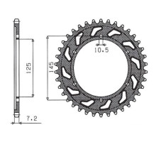 Задня зірочка sunstar 869 44 yamaha tdm 850 (91-95) (3vd) (jtr867.44) (ланцюг 525) (86944jt)