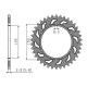 Задня зірочка sunstar 899 42 ktm sx/exc (jtr897.42) (ланцюг 520) (89942jt)