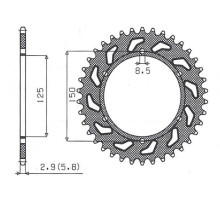 Задня зірочка sunstar 899 42 ktm sx/exc (jtr897.42) (ланцюг 520) (89942jt)