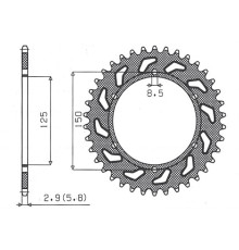 Задня зірочка sunstar 899 50 ktm sx/exc (jtr897.50) (ланцюг 520) (89950jt)