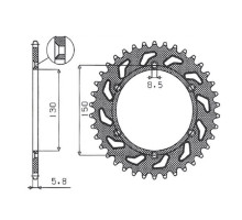 Задня алюмінієва зірочка sunstar (ergal) 270 51 yamaha yz/yzf/wrf '99-'24 (jtr251.51) (ланцюг 520) (27051jt) чорний