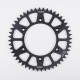 Задня зірочка алюмінієва sunstar (ergal) 289 49 honda cr 125r '83-08, beta rr 2t enduro 250 '13-'25 (ланцюг 520) (28949jt) чорний