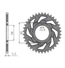 Задня зірочка sunstar  269 56 honda xl 125s usa '79-'85, kreidler 125 enduro/street/supermoto '08-12 (jtr269.56) (ланцюг 428) (26956jt)