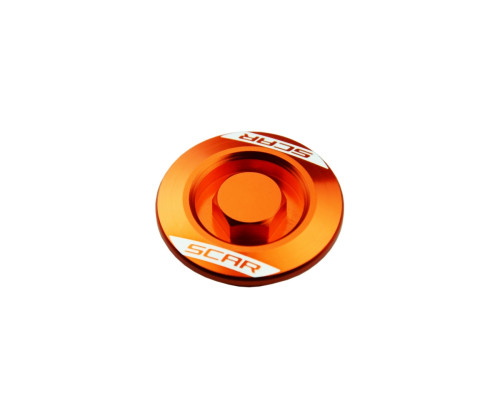 Scar racing engine inspection plugs ktm 250/350 sxf '11-'25, sx 450f '23-'25, 250/350 excf '12-'25, freeride, duke, adventure orange