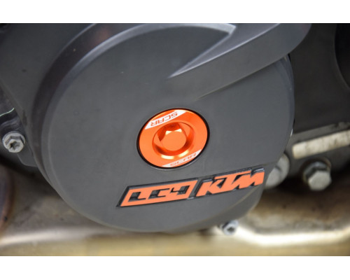 Scar racing engine inspection plugs ktm 250/350 sxf '11-'25, sx 450f '23-'25, 250/350 excf '12-'25, freeride, duke, adventure orange