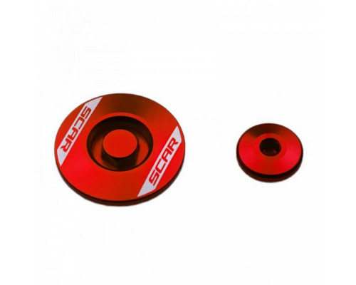 Scar racing engine inspection plugs suzuki rmz250 '07-'25, rmz450 '05-'25, rmx450z '10-'19 red