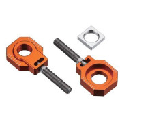 Натягувач заднього моста Accel з болтом KTM SX/SXF/EXC 125-530 '08-'12, EXC/EXCF '08-'19 (діаметр 20мм) оранжевий (комплект - 2 шт.)