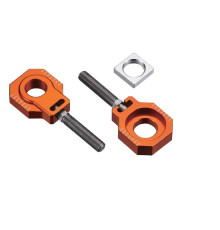 Натягувач заднього моста Accel з болтом KTM SX/SXF/EXC 125-530 '08-'12, EXC/EXCF '08-'19 (діаметр 20мм) оранжевий (комплект - 2 шт.)