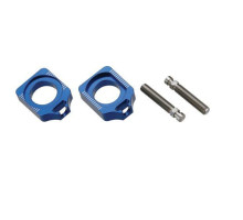 Натягувач заднього мосту accel з гвинтом yamaha yzf 250 '12-'25, yzf 450 '10-'25 колір синій (комплект - 2 шт.)