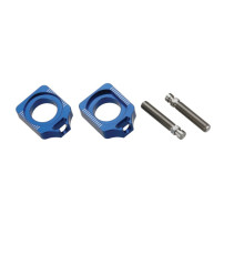 Натягувач заднього мосту accel з гвинтом yamaha yzf 250 '12-'25, yzf 450 '10-'25 колір синій (комплект - 2 шт.)