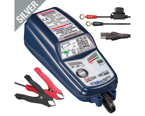 Зарядний пристрій optimate optimate 5 ampmatic 6v 4a 3-160ah / 12v 3a 3-120ah, agm / gel / std / sli / deep cycle, sae (el) - замінює tm222