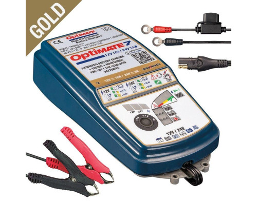 Зарядний пристрій optimate optimate 7 ampmatic 12v 10a 10-240ah / 24v 5a 5-120ah, agm / gel / std / deep cycle і ca-ca, sae (el) (8)