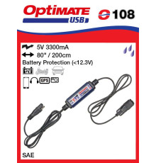 Зарядний пристрій optimate usb з роз'ємом sae 3300ma (el)