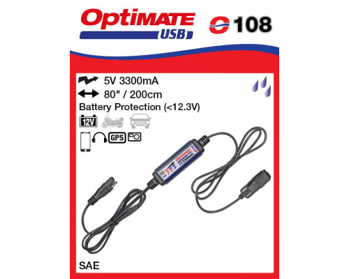 Зарядний пристрій optimate usb з роз'ємом sae 3300ma (el)