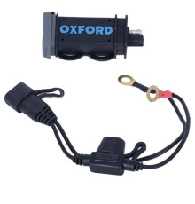 Універсальний usb зарядний пристрій oxford 12v 2.1 ампера чорний