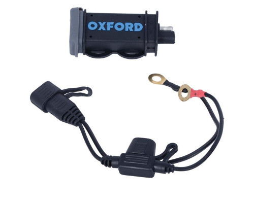 Універсальний usb зарядний пристрій oxford 12v 2.1 ампера чорний