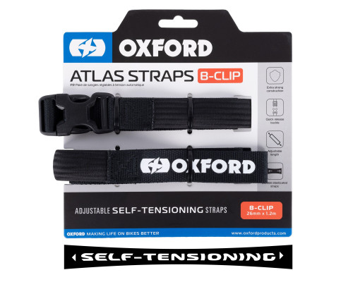 Ремені для кріплення oxford atlas b-clip 26 мм x 1,2 м чорні
