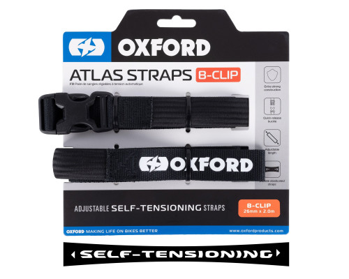 Ремені для кріплення oxford atlas b-clip 26 мм х 2 м чорні