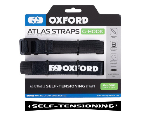 Ремені для кріплення oxford atlas g-hook 26 мм х 2 м чорні