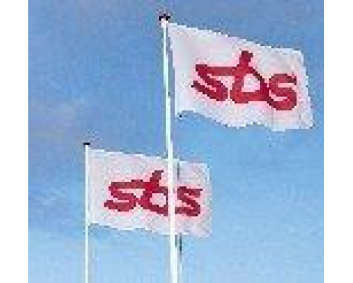 Рекламні матеріали sbs білий/червоний прапор з логотипом sbs рекламні матеріали 150х200