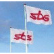 Рекламні матеріали sbs білий/червоний прапор з логотипом sbs рекламні матеріали 150х200